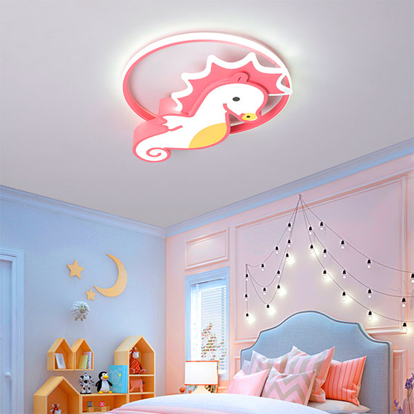  Luces de habitación infantil, lámpara LED cerca del techo,  lámpara de montaje empotrado de estrellas y lunas, para cuarto de bebé,  niños y niñas (color rosado) : Herramientas y Mejoras del